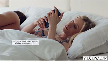 Download Video - VIXEN Gorgeous Blonde Lily Blossom Shares Hot Bestie Emiri Momota With Boyfriend In Surprise Threesome