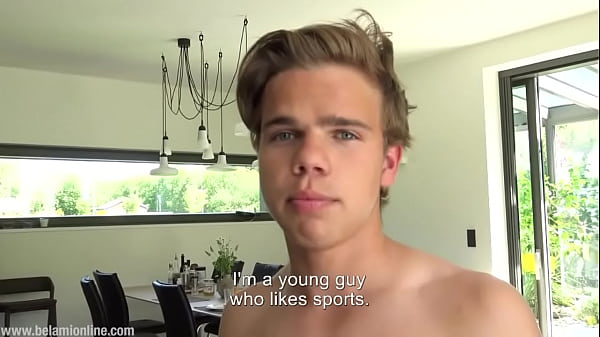 Shy twink jerking off