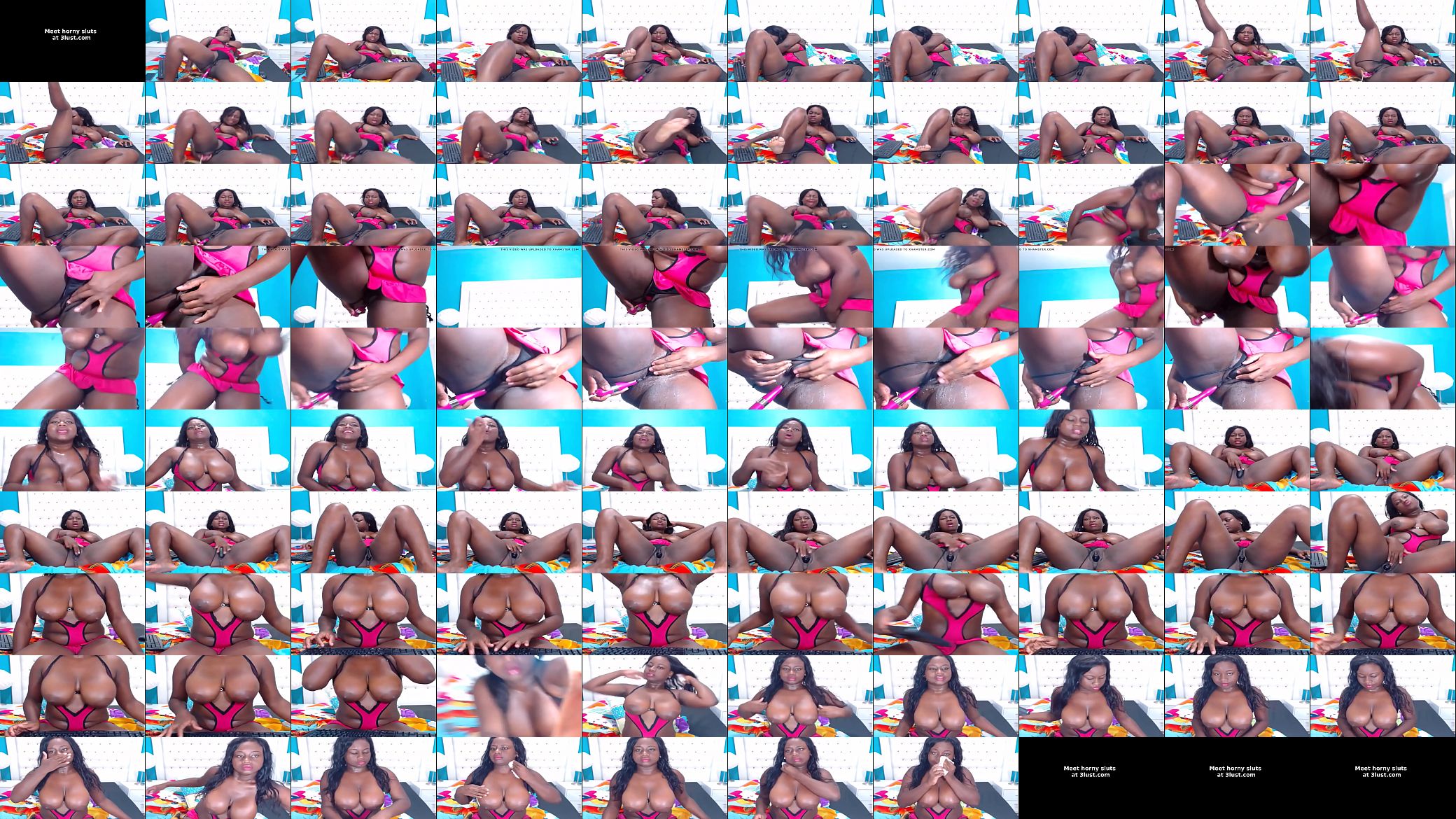 Busty Ebony dildos her asshole 预览图