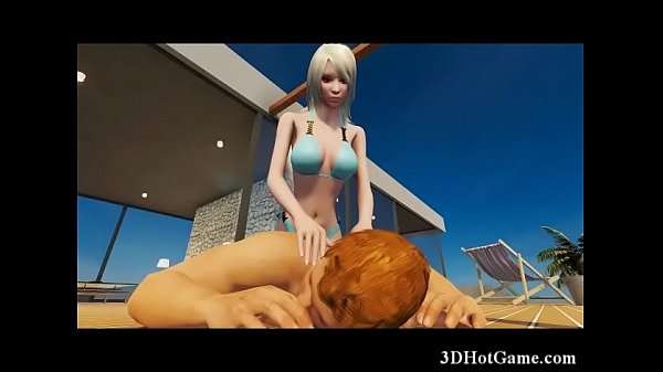 3D Hot Babe Sucks and Rides Cock!