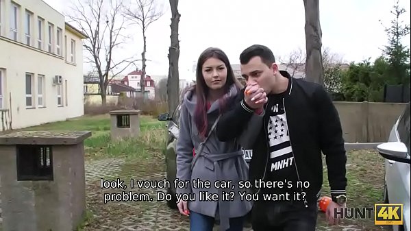 HUNT4K. Couple has no money for car so why teen redhead undresses