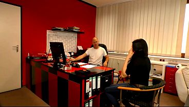 Hot couple fucking in office and she's sucking his big cock