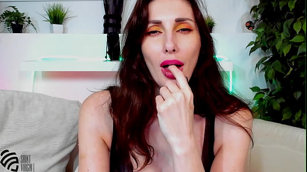 Hot milf smoking a cigarette and masturbates her pussy