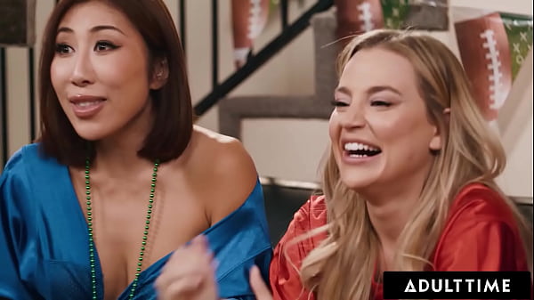 ADULT TIME - LESBIAN GROUP SEX WAGER WITH Blake Blossom, Nicole Doshi, Hailey Rose, & Ameena Green!