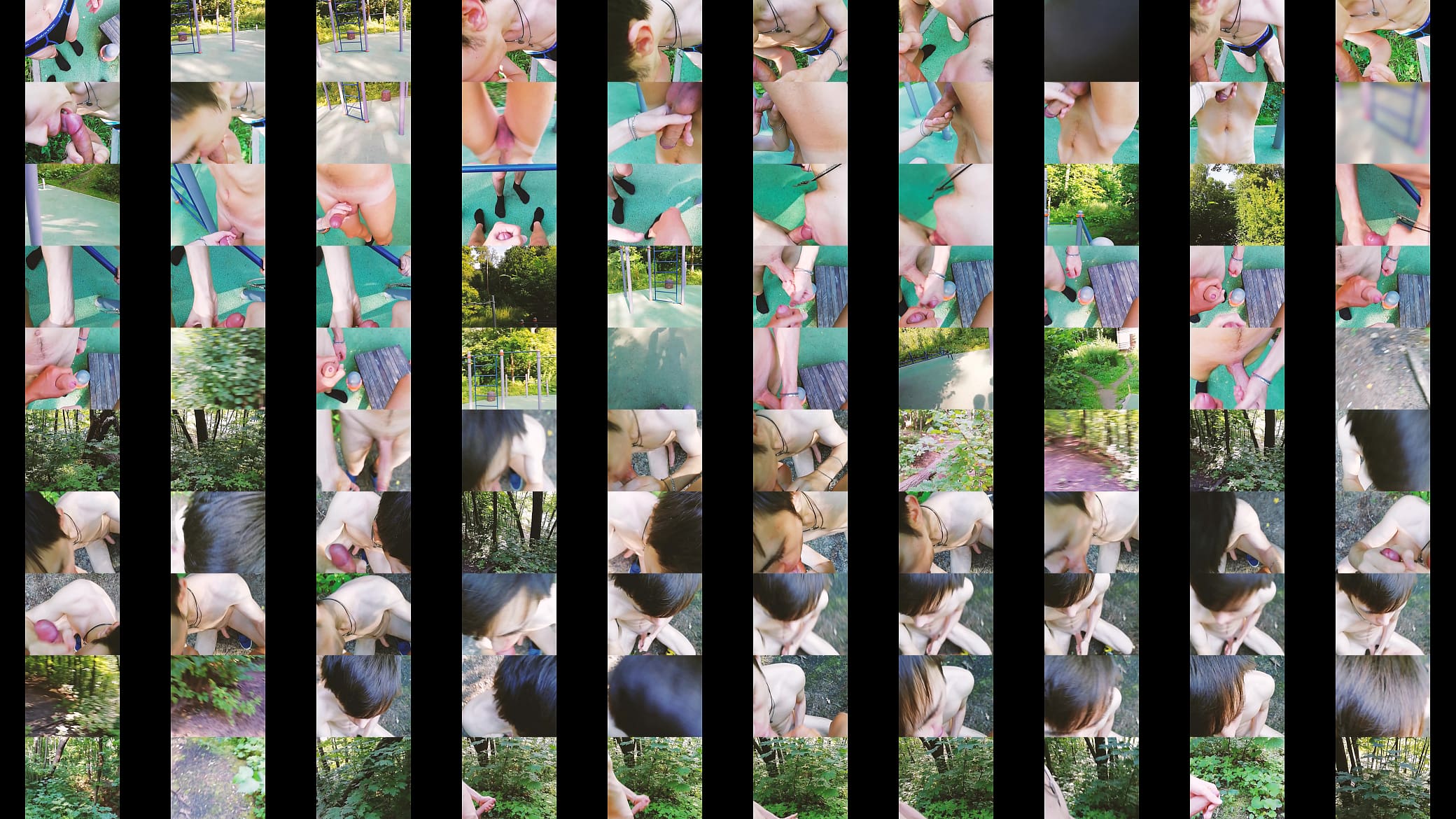 Boys blowjob on the workout area in a public park 预览图