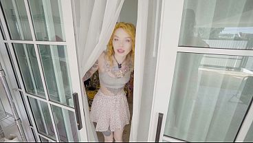 The rodent control service came to the juicy babe and caught her on his cock.