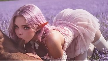 弾むおっぱいを持つエルフの女の子が、私の大きな黒いチンポでファックされる!! 彼女は私の硬いチンポをしゃぶり、私は彼女の魔法の穴に精液を注ぎ込んだ...[AI|