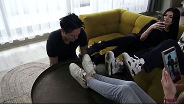 Fun with our foot slave!