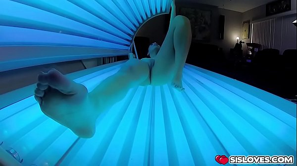 Becky Sins got caught by her stepbro using their tanning bed