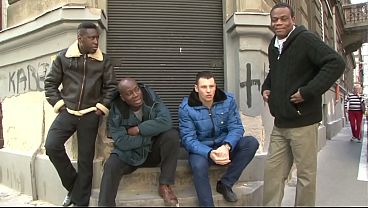 He lays her on her back and grabs her ass to spread her open wide, giving you the best...