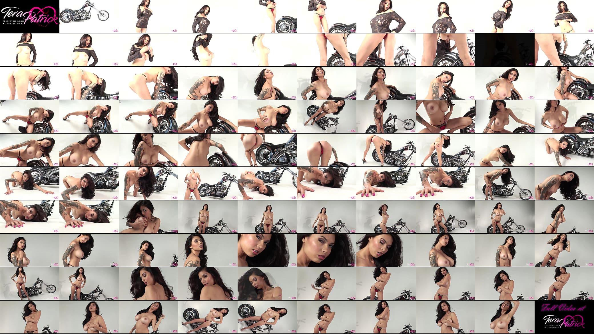Tera Patrick Strips off and Rubs Her Round Boobs and Ass On a Chopper! 预览图