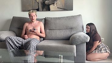 I Just Wanted to Prank My Step Brother But He Start Jerking Off on the Couch Thinking He Alone in the Room!!