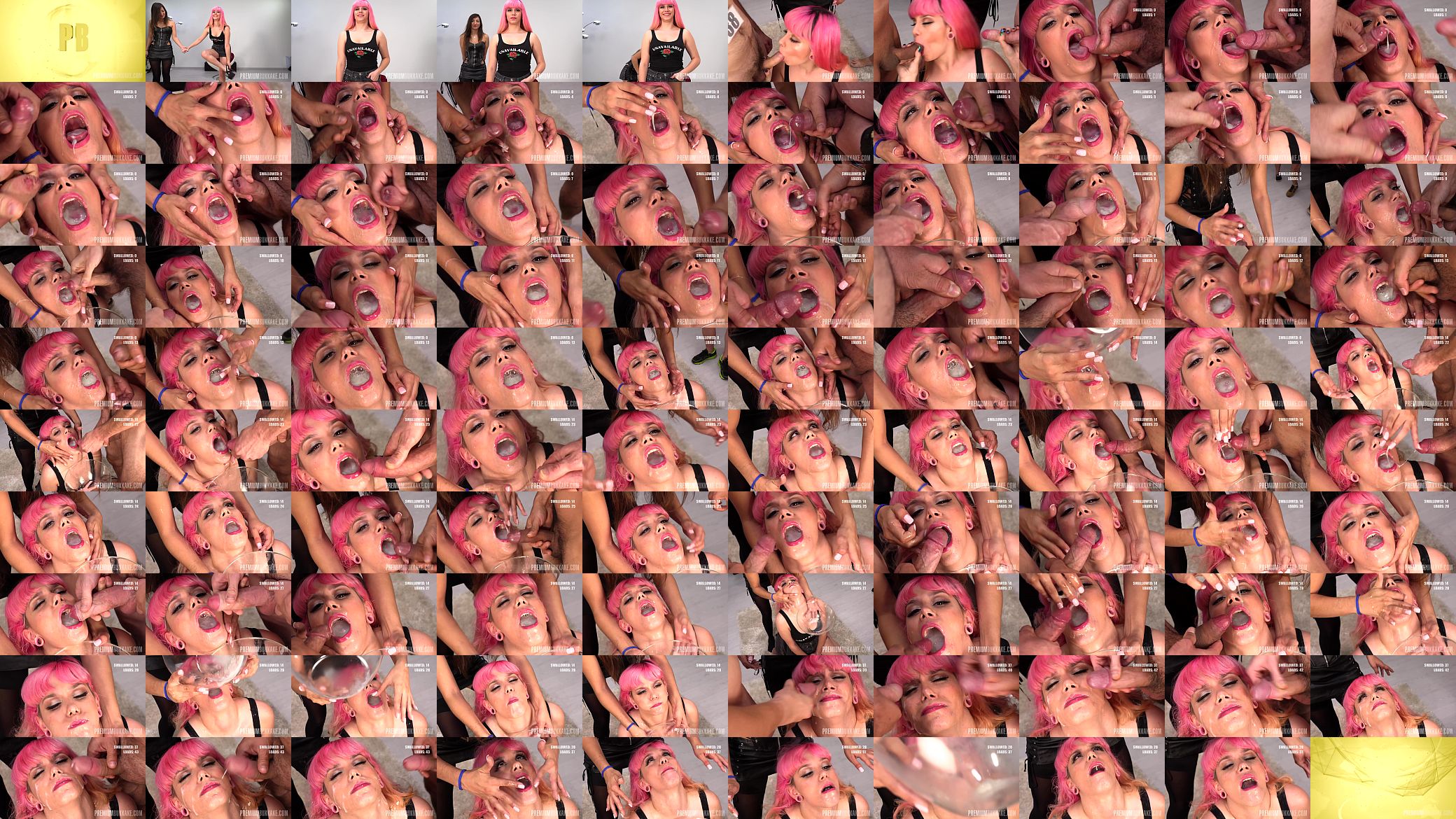 Premium Bukkake - Pink Charlotte swallows 45 huge mouthful cumshots 预览图