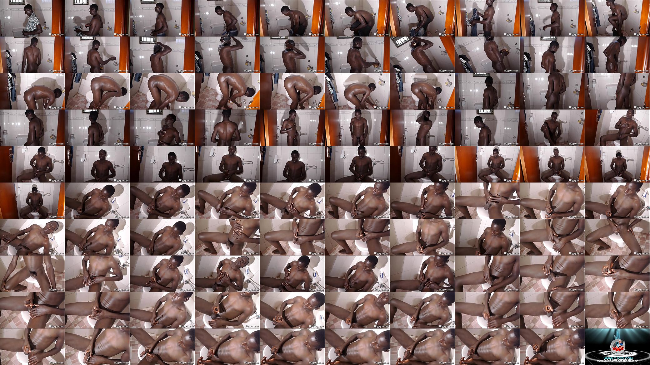 Ebony Boy Showering and Stroking 预览图