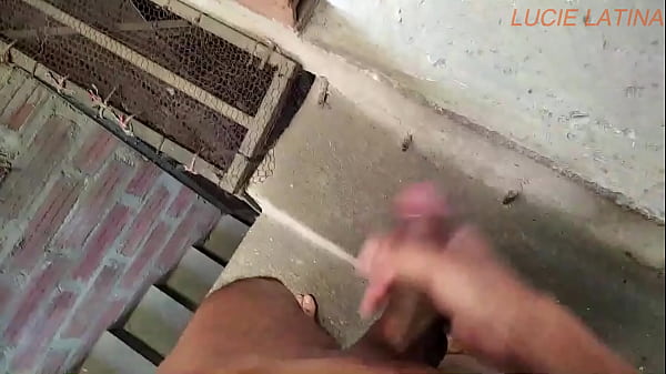 I sneak into my neighbor's house, I hide to see her ass while she washes clothes on her terrace, she discovers me and she goes crazy for sex one afternoon in her patio