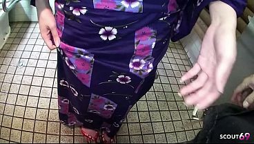 Traditional Japanese Teen Geisha help Stranger in Japan and give Uncensored Blowjob at Public Toilet in Japan