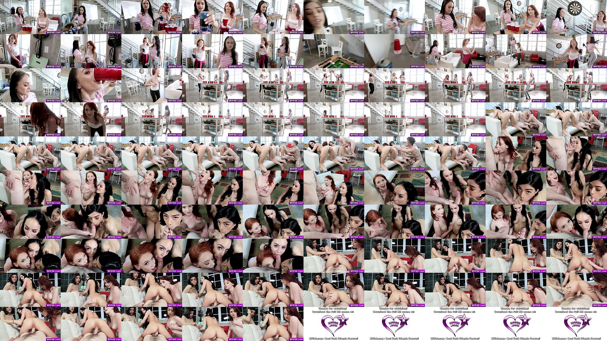 Hot teens from sorority shares a huge cock! 预览图