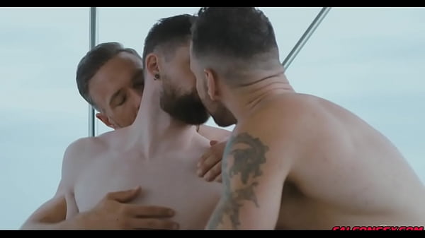 Three hunk men Alex Mecum, Thyle Knoxx, and Kit Cohen made an ocean of cum