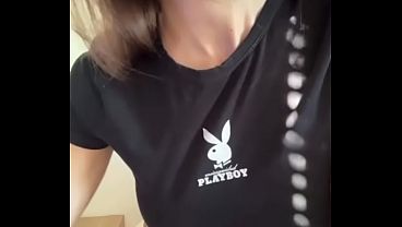 Stepmom with big tits shows and licks nipples