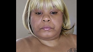 Sexy BBW w/BBC sex toy solo play sloppy head
