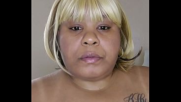 Sexy BBW w/BBC sex toy solo play sloppy head