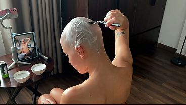 I'M COMPLETELY BALD! I shave my head with clippers and a razor, washing it and touching close up