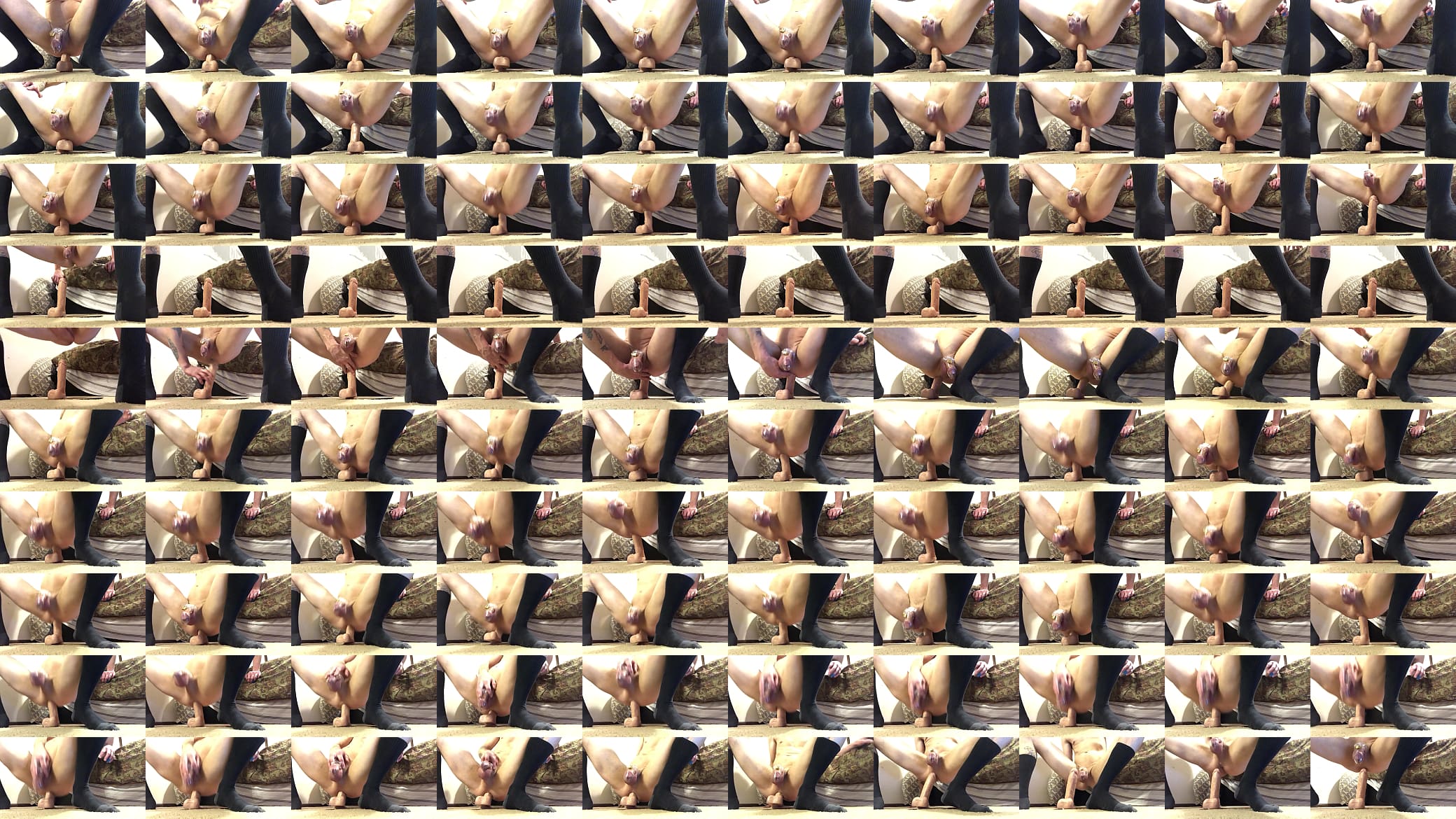 Riding big cock while caged.  Taking it balls deep long and hard! 预览图