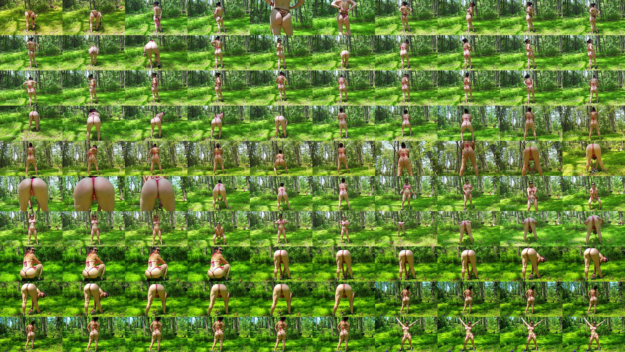 Thong bikini workout outdoors 预览图