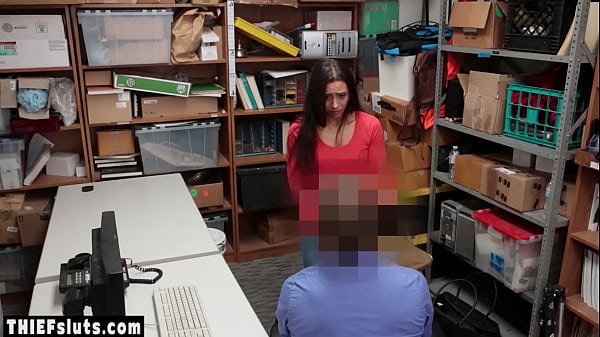 Petite latina teen thief Lilly Hall ready to satisfy a perv guard