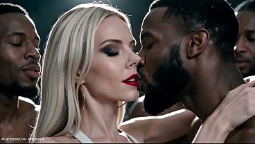 Blonde beaty of The double anal Double vagina Gangbang /AI movie)