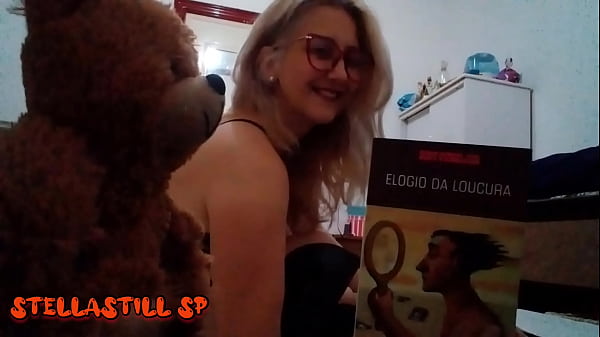 My teddy bear between my boobs