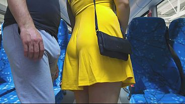 Jessy Loves To CUM - Groped Inside Bus! Stranger CUMS Hard While She Stroke His Long Dick