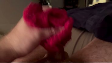 Cuck Looser Allowed by Mistress to Use Her Dirty Panties to Jerk Off and Cum All Over Himself