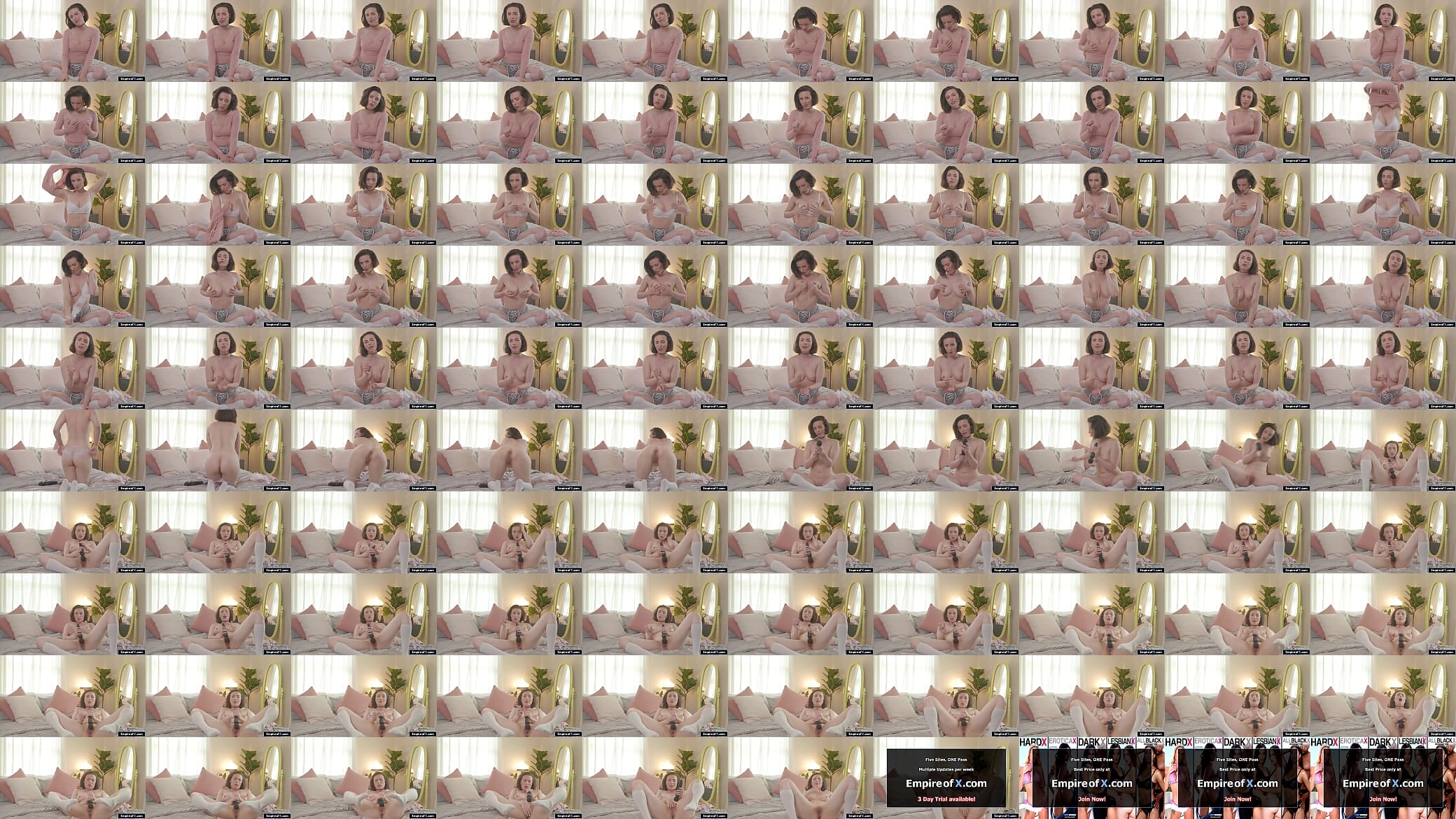 A brunette babe doing solo masturbation 预览图