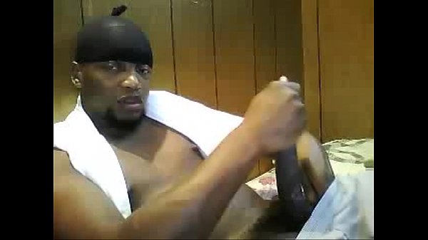 Black man stroking huge cock on webcam - sexyla...