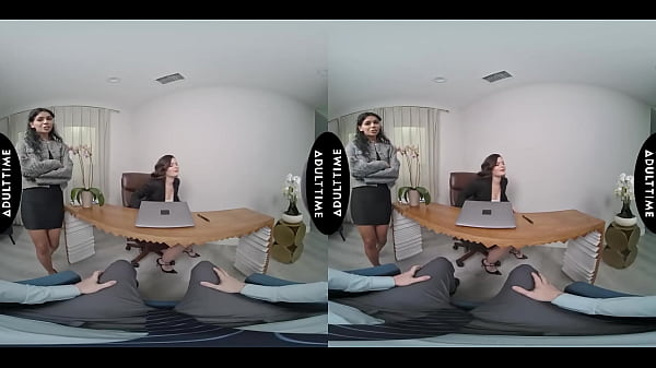 UP CLOSE VR - Lesbian Boss Harley Haze Watches You Fuck Her Wife Dharma Jones In Her Office - POV