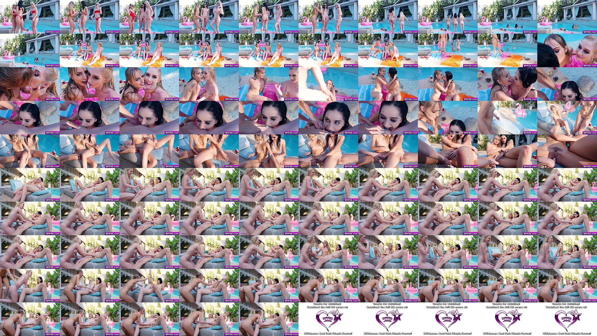 Ladies moaning in pleasure as they each get closer and closer to orgasm and have some pool squirt 预览图