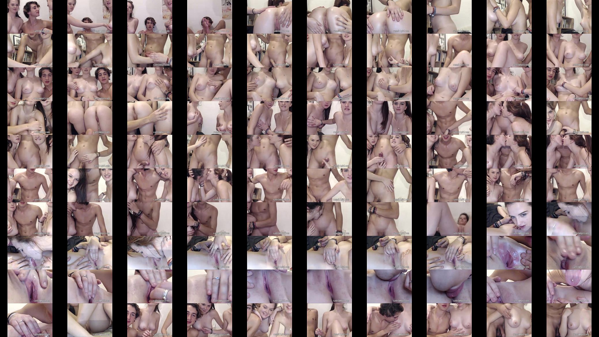 Girls having fun in group cam 预览图