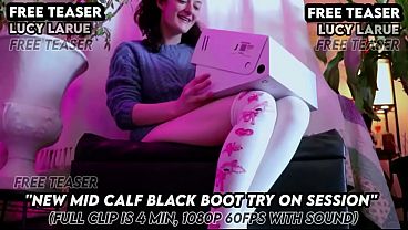 “New Mid Calf Black Boot Try On Session” 10 sec