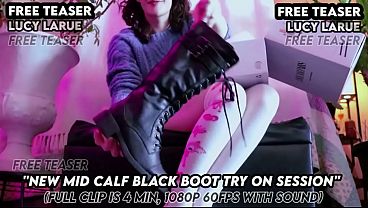 “New Mid Calf Black Boot Try On Session” 10 sec