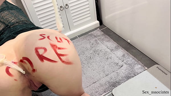 Download Video - Husband finds his heavily fucked wife in the toilet with a used condom in her ass&period; Couldn't resist fucking this degrading whore&period;