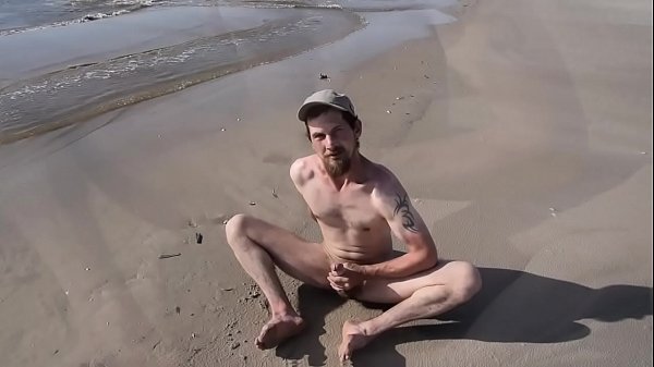 Download Video - Wank and cum on the beach