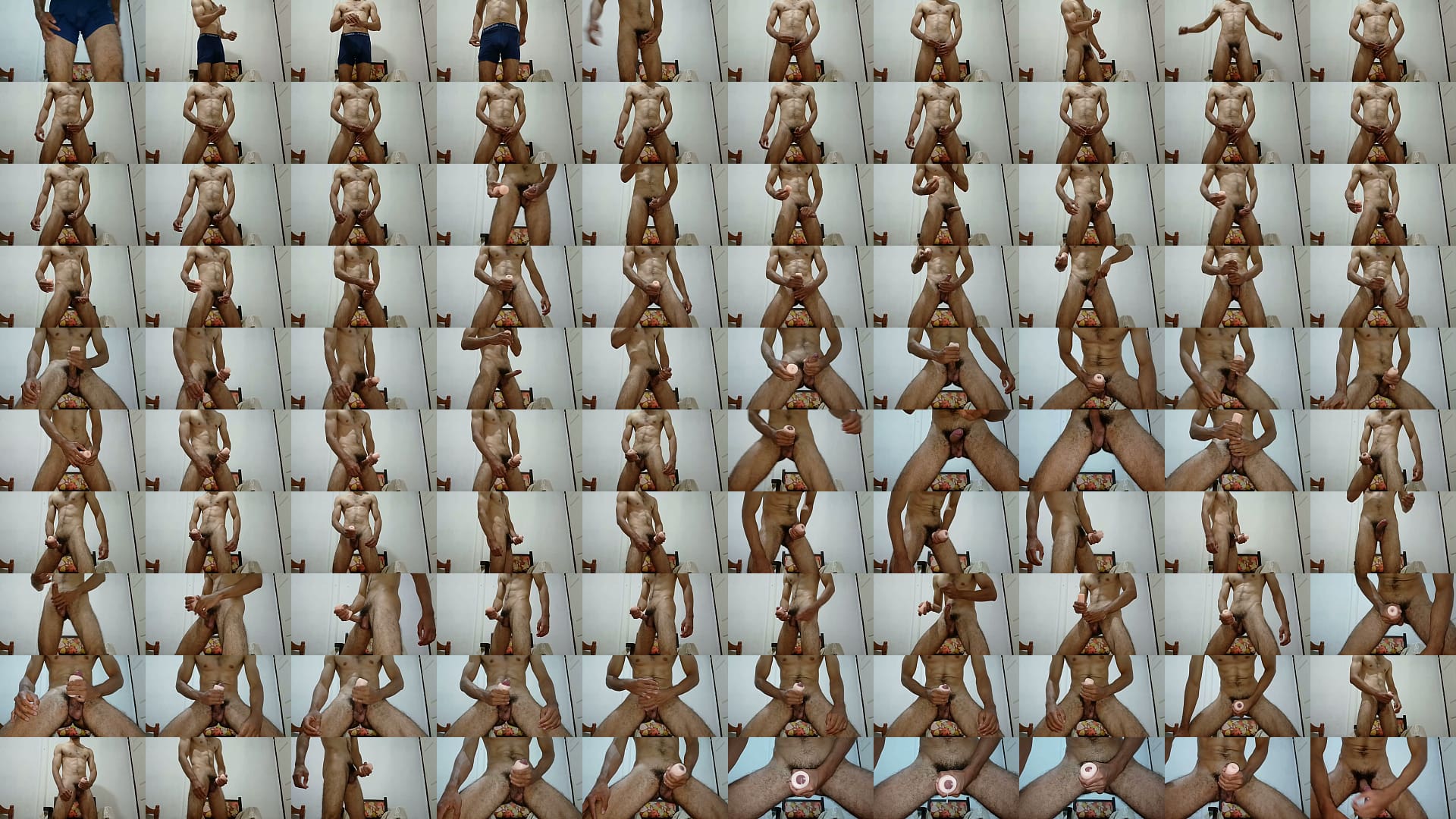 Muscular Guy Masturbates and Finishes in His Toy 预览图