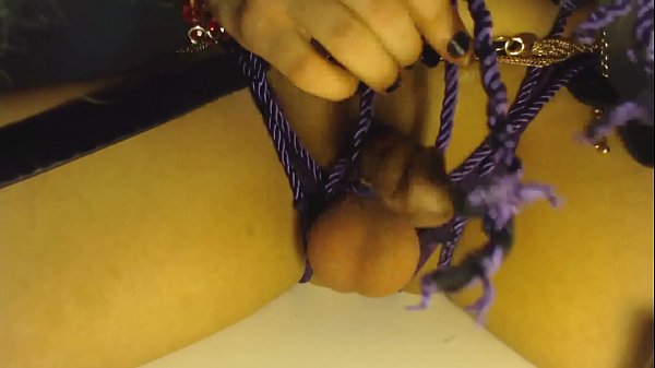 Download Video - Sissy Bimbo Bondage Chastity Cyber Goth Brandynette inserting Rainbow Ball