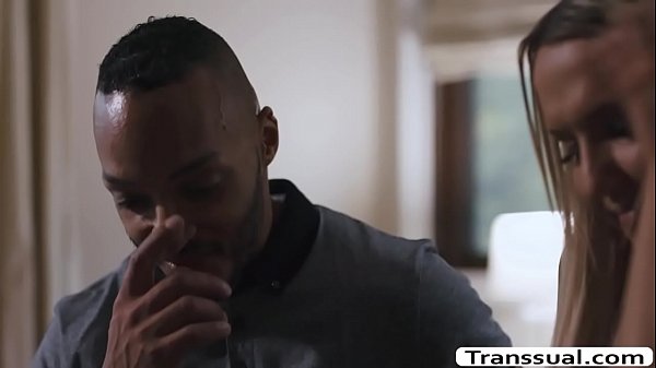 Caucasian Tgirl Kayleigh Coxx satisfies her bla...