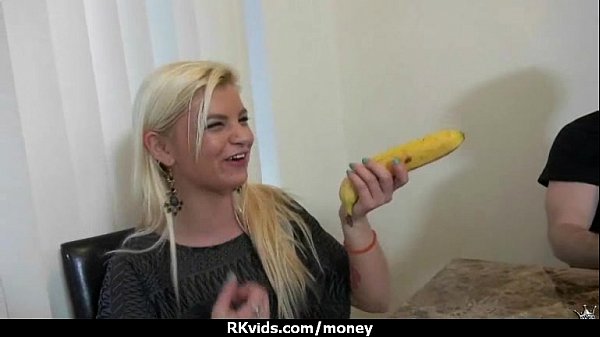 Slutty amateur babe is paid cash from some craz...