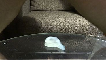 fast cumshot on glass