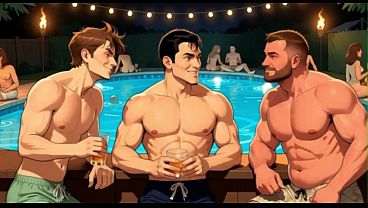 Cuck husband lets wife get used by other men beside the pool