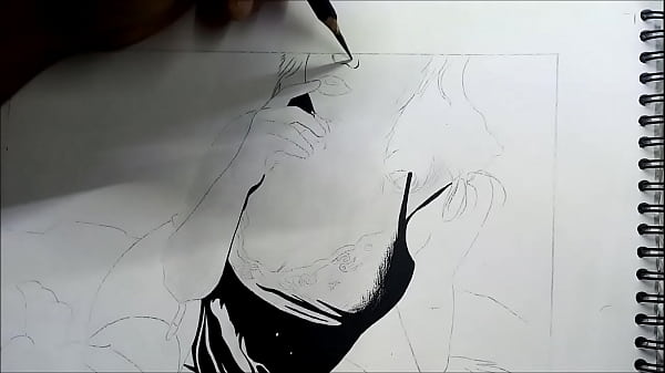 Lingerie Girl Drawing Timelapse video