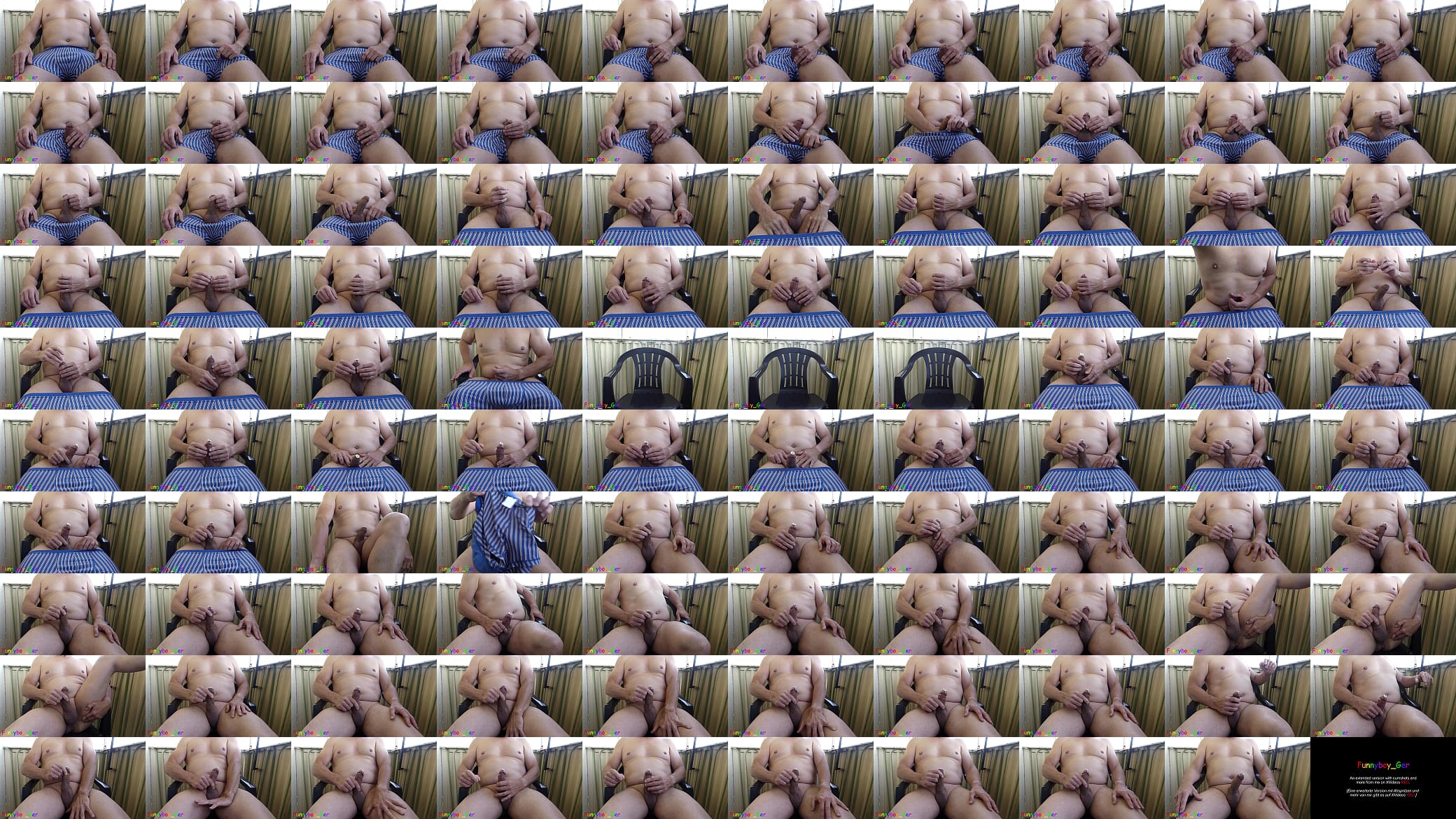 With flowers in my thick cock, I jerk off naked on a balcony on vacation. (S) 预览图